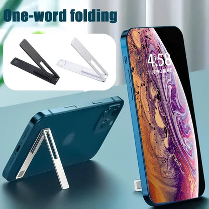 Invisible Ultra Thin Magnetic Mobile Phone Holder Stands Metal Alloy Foldable Cellphone Kickstand Desktop Tablet Bracket Support